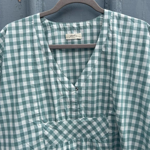 Pehr Green checked Caftan  Dress, One Size - Picture 9 of 13